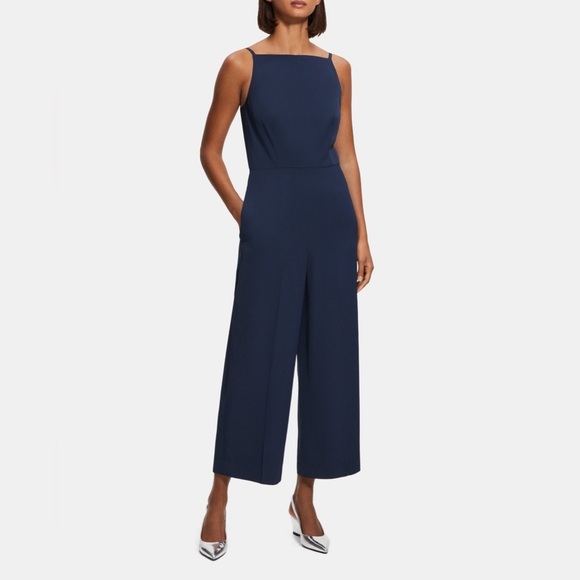 Theory Square Neck Sleeveless Jumpsuit, Navy Size 6 New w/Tag Retail $395 - Picture 11 of 11